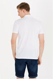 USPA Men's White Basic Polo Neck T-Shirt