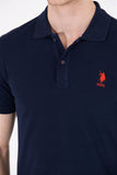 USPA Men's Dark Navy Basic Polo Neck T-Shirt