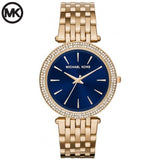 Michael Kors Darci Gold Stainless Steel Blue Dial Quartz Watch for Ladies - MK-3406