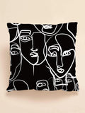 Shein Abstract Figure Graphic Cushion Cover Without Filler