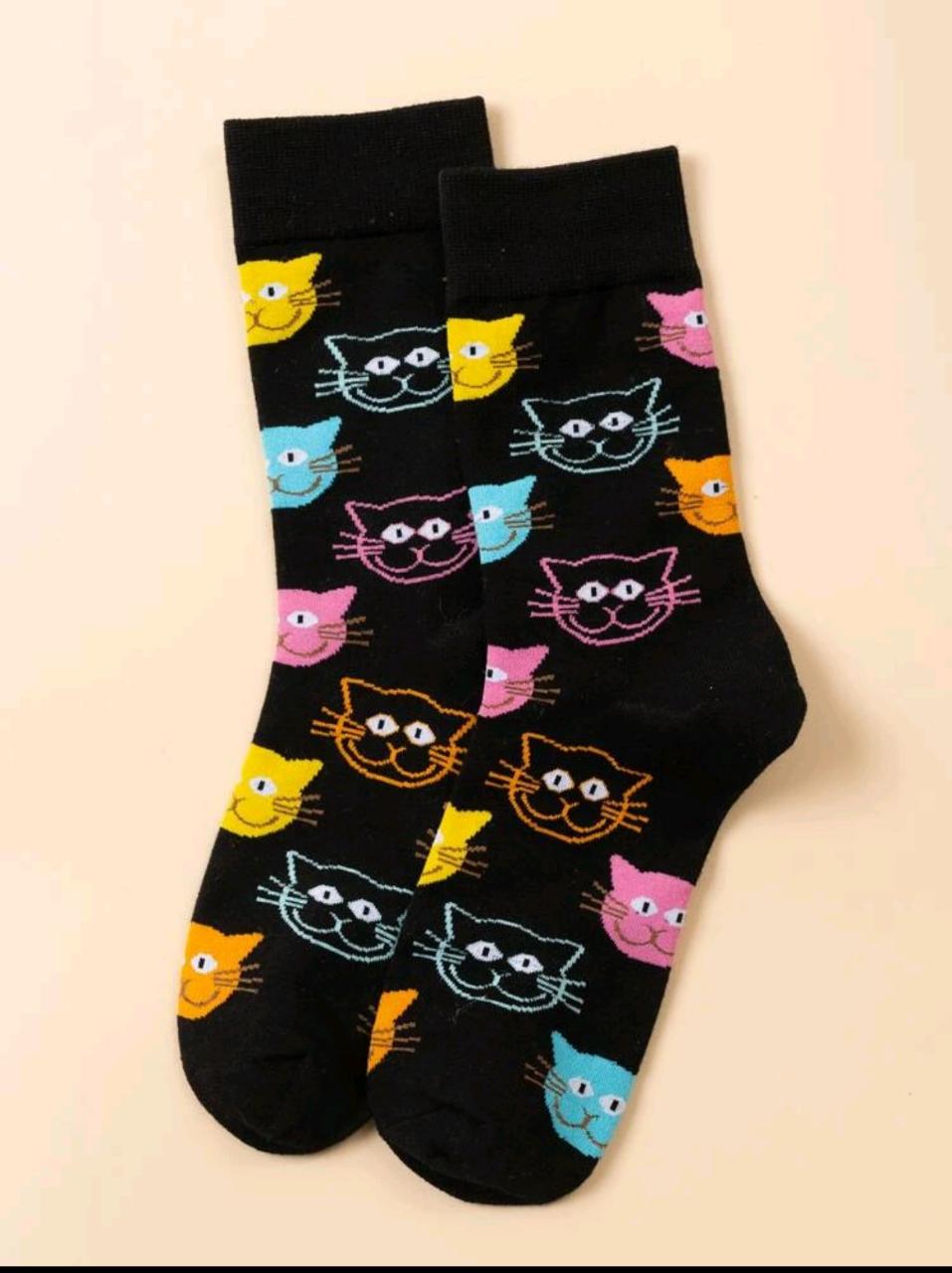 Shein Cartoon Cat Crew Socks