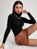 Shein Turtleneck Ribbed Knit Sweater