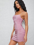  | SHEIN BAE Glitter Knit Ruched Cami Bodycon Mini Dress | Dress | Shein | OneHub