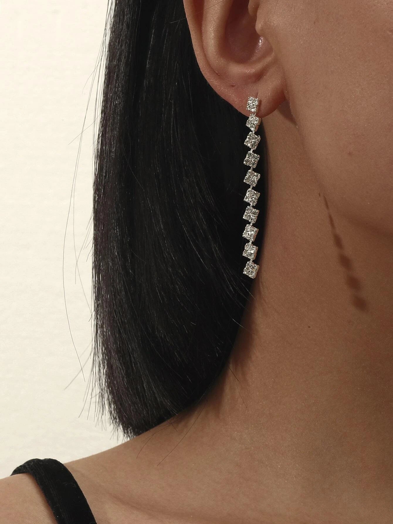 Shein Rhinestone Decor Earrings