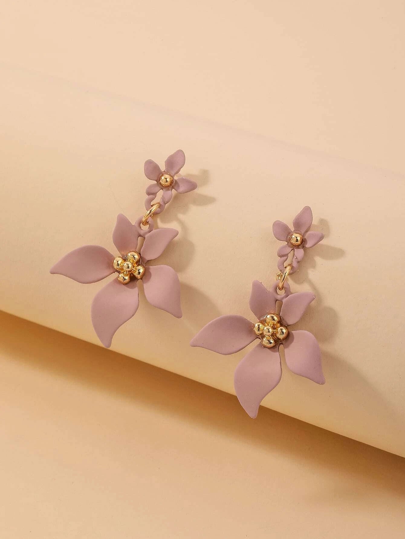 Shein Flower Decor Drop Earrings