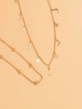 Shein 2pcs Star Moon Charm Necklace