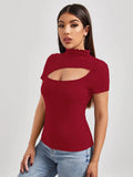 SHEIN Unity Cutout Detail Solid Tee
