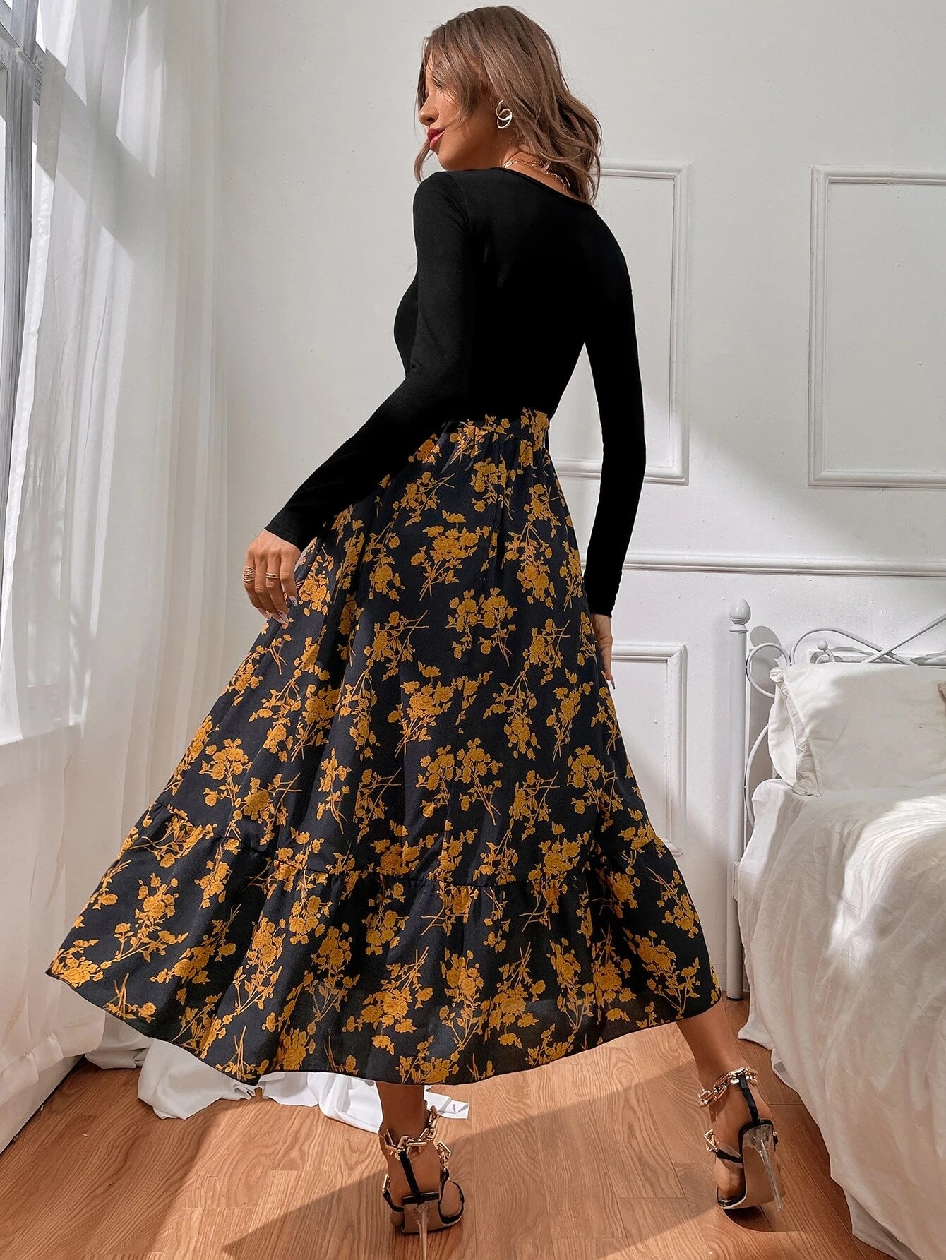  | SHEIN Floral Print Belted A-line Dress | Dress | Shein | OneHub