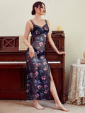 | SHEIN Sheer Floral Print Split Thigh Mesh Cami Night Dress | Night Dress | Shein | OneHub