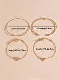 Shein 4pcs Leaf & Knot Decor Bracelet