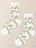 Shein Banana Print Crew Socks