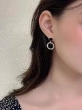 Shein Rhinestone Decor Round Drop Earrings