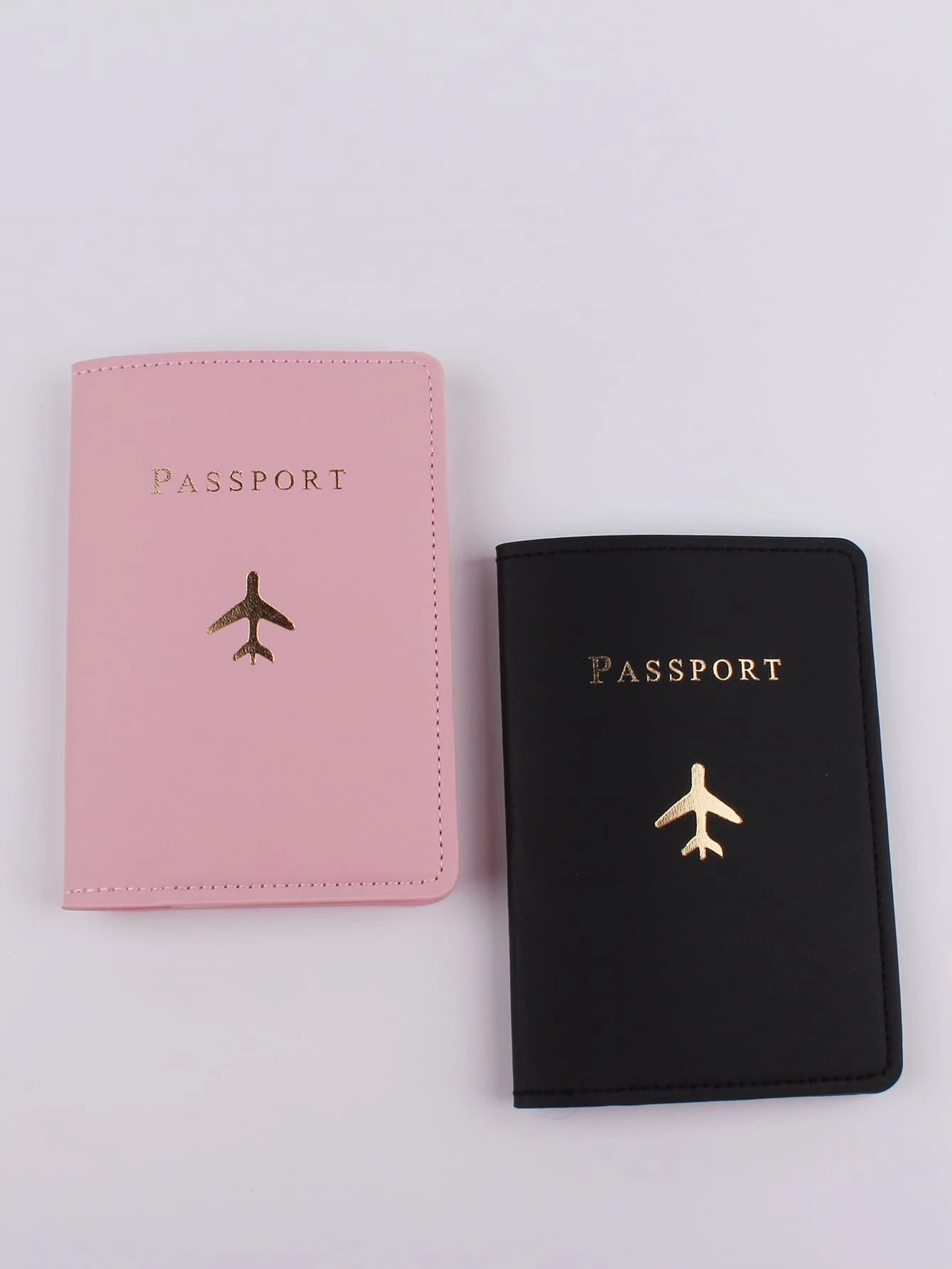 Shein 2pcs Letter & Plane Graphic Passport Case