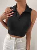 SHEIN Solid Ribbed Knit Tank Top