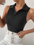 SHEIN Solid Ribbed Knit Tank Top