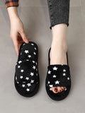 SHEIN Star Pattern Fluffy Bedroom Slippers