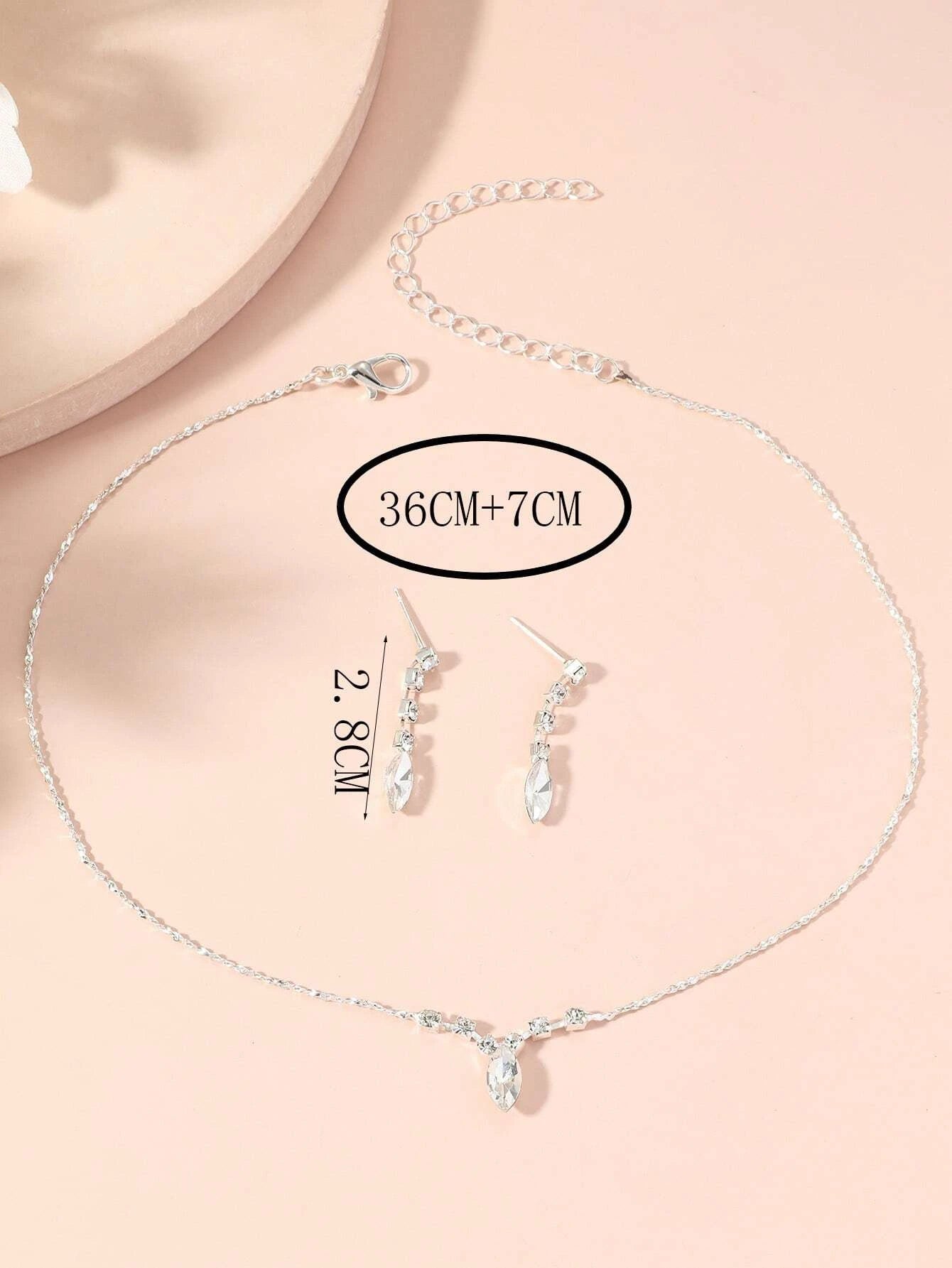 Shein 3pcs Rhinestone Decor Jewelry Set