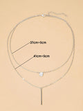 Shein Geometric Charm Layered Necklace