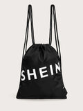 SHEIN Letter Graphic Drawstring Backpack