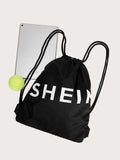 SHEIN Letter Graphic Drawstring Backpack