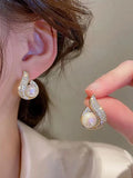 Shein Rhinestone & Faux Pearl Decor Stud Earrings