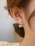 Shein Flower & Faux Pearl Decor Earring Jackets