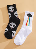  | Shein 2pairs Graphic Crew Socks | Socks | Shein | OneHub