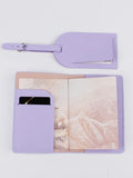 Shein Plane & Letter Graphic Passport Case With Luggage Tag