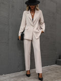 SHEIN  Single Button Lapel Collar Blazer & Tailored Pants