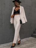 SHEIN  Single Button Lapel Collar Blazer & Tailored Pants
