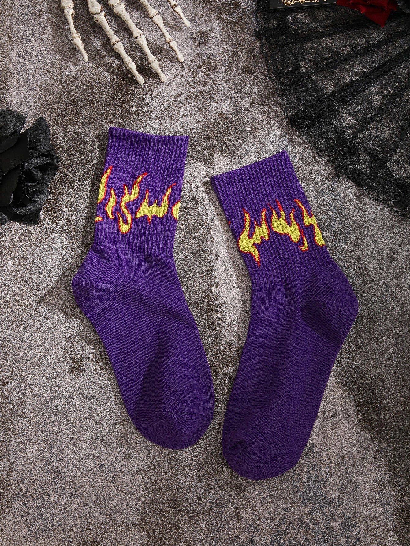  | Shein Flame Pattern Crew Socks | Socks | Shein | OneHub