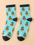  | Shein Cartoon Pineapple Pattern Crew Socks | Socks | Shein | OneHub