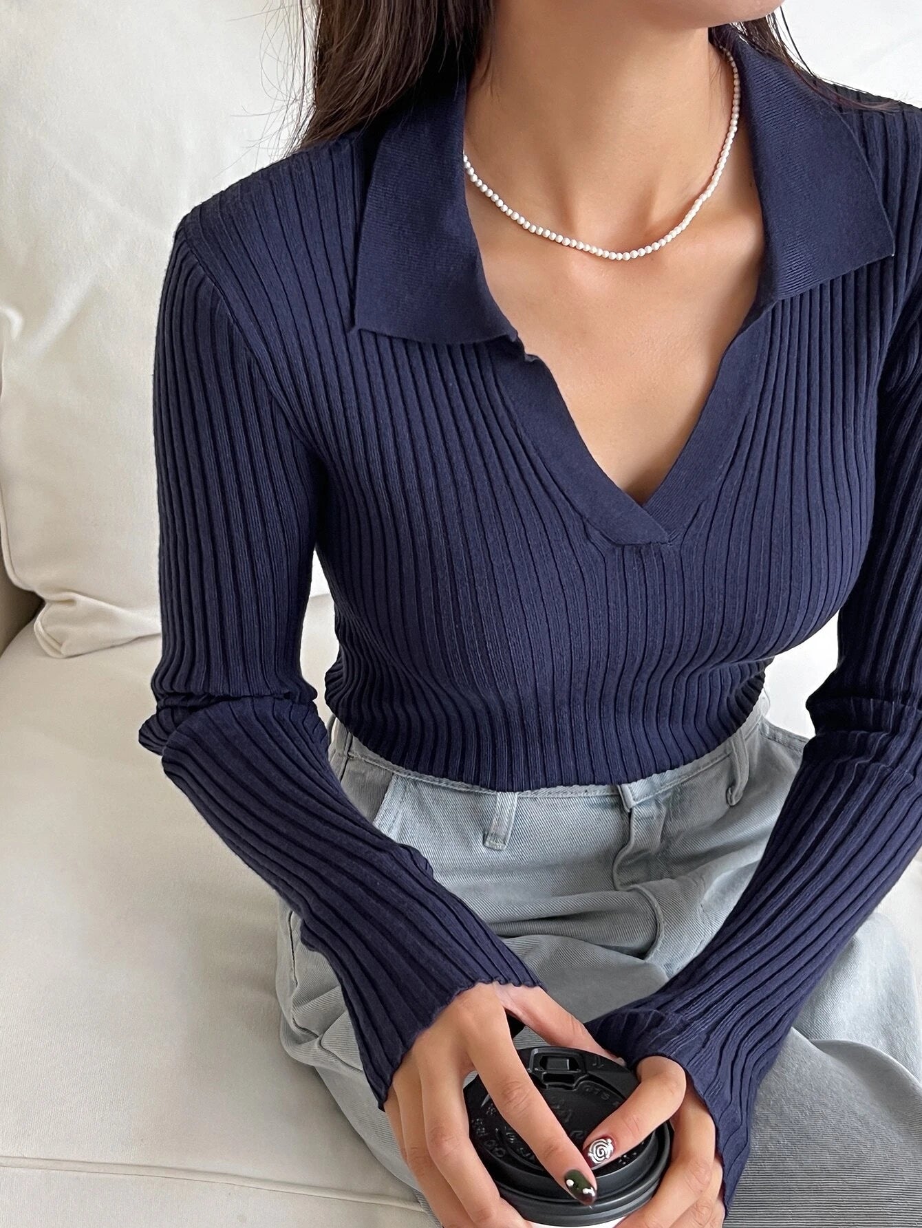  | SHEIN DAZY Solid Ribbed Knit Sweater | Sweater | Shein | OneHub
