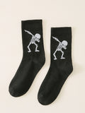 Shein Skeleton Pattern Crew Socks