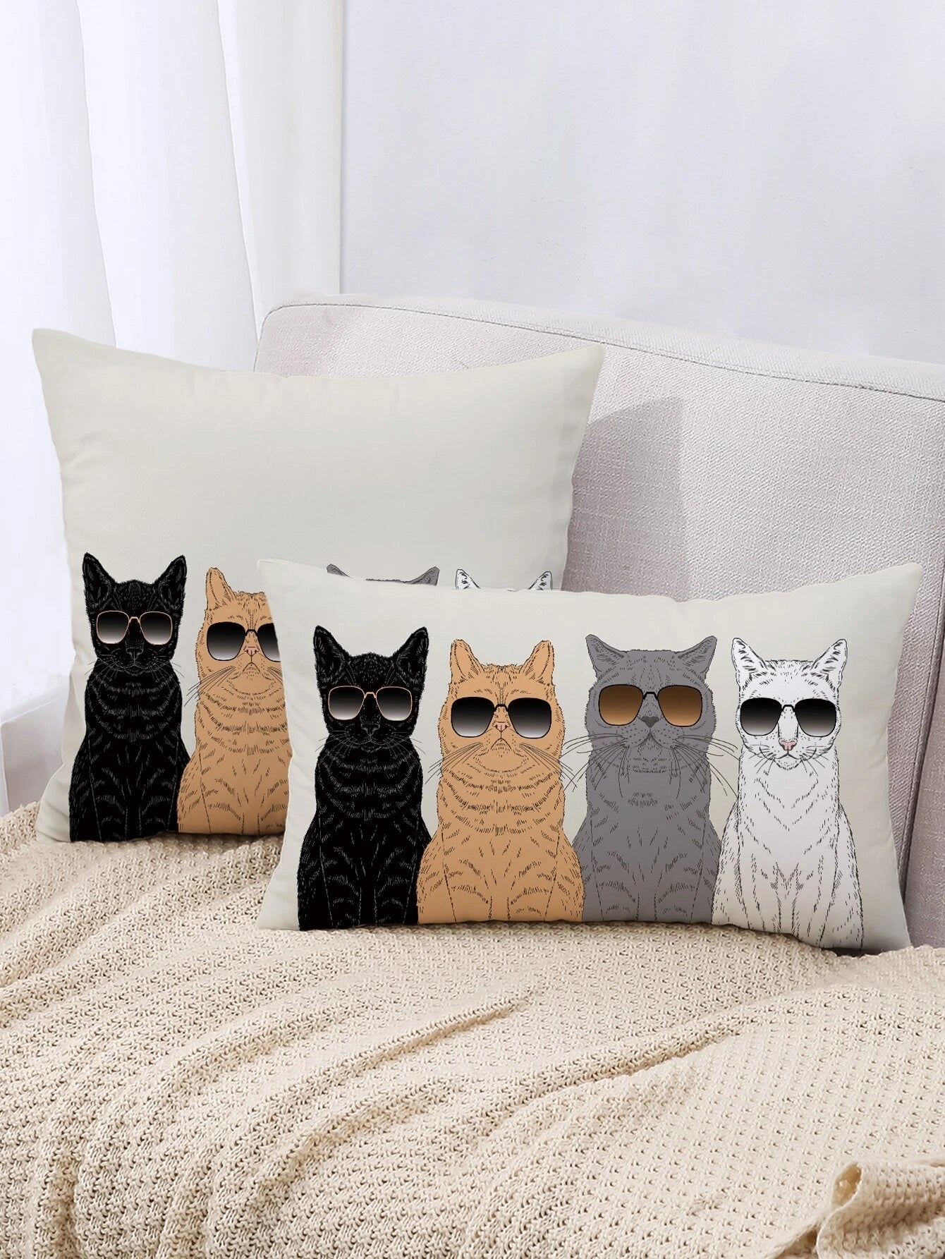  | Shein 1pc Cat Print Cushion Cover Without Filler | Pillow Cover | Shein | OneHub