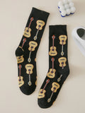 | Shein Musical Instrument Pattern Crew Socks | Socks | Shein | OneHub