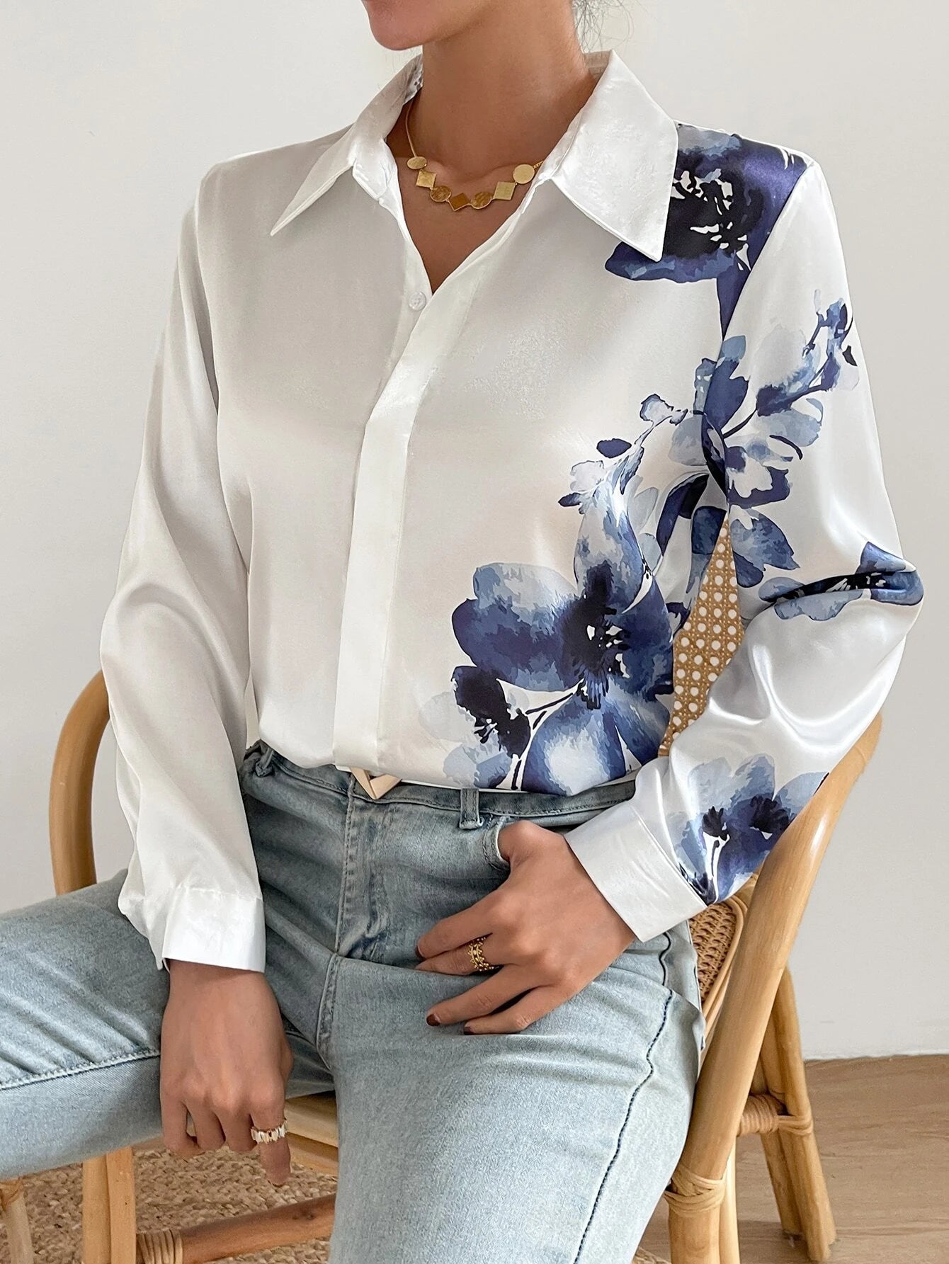  | SHEIN Floral Print Button Front Shirt | Shirt | Shein | OneHub