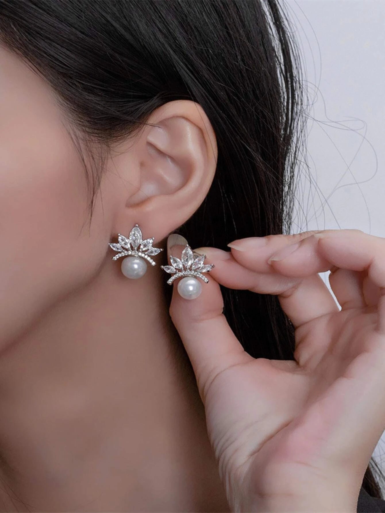  | (Upcoming)Faux Pearl & Rhinestone Decor Stud Earrings | Earrings | Shein | OneHub