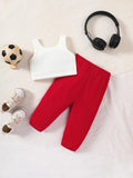 SHEIN Baby Letter Graphic Tank Top & Sweatpants