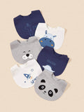 SHEIN 3pcs Baby Boy Random Animal Embroidered Bib