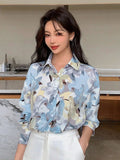 SHEIN DAZY Floral Print Drop Shoulder Shirt