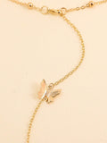 SHEIN 1pc Fashionable Butterfly Charm Back Necklace For Women For Daily Decoration