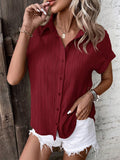 SHEIN LUNE Batwing Sleeve Button Front Shirt
