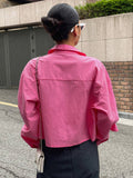SHEIN DAZY Solid Drop Shoulder Button Front Shirt