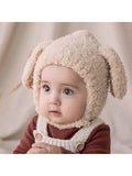 SHEIN 1 Pc Cute Baby Plush Hat Autumn Winter Rabbit Ears infant Beanie Cap Cartoon Bunny Kids Boy Girl Warm Ear flap Hat
