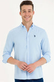 USPA Men's Light Blue Long Sleeve Shirt