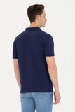 USPA Men's Navy Blue Polo Neck T-Shirt