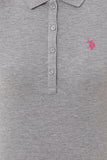 USPA Women's Gray Slim Fit Polo Shirt