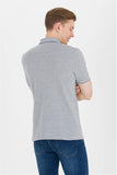USPA Men's Gray Melange Basic Polo Neck T-Shirt