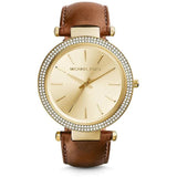 Michael Kors Darci Brown Leather Strap Gold Dial Quartz Watch for Ladies - MK2363